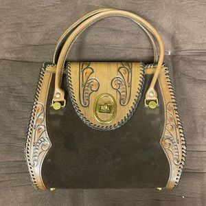 Jo-o-Kay Vintage Hand Tooled Leather Bag
